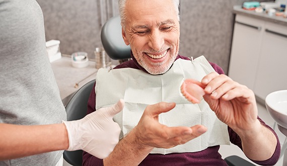 Dentures can be made of many different materials