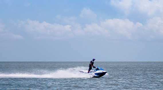 Person jet skiing