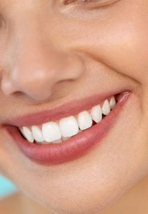 closeup of woman smiling 