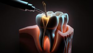 3D illustration of a root canal